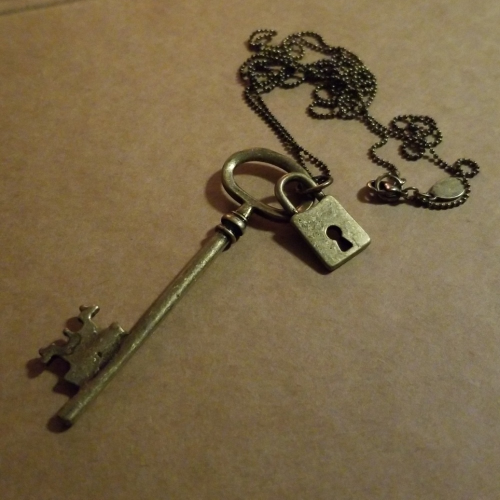 Skeleton Key and Lock Necklace